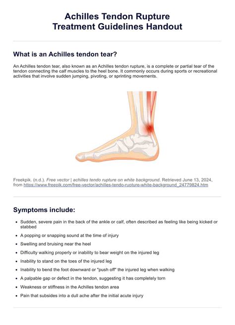 Achilles Tendon Tear Treatment Guidelines & Example | Free PDF Download