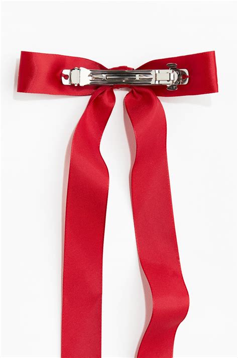 Bow-decorated hair clip - Red - Ladies | H&M IN