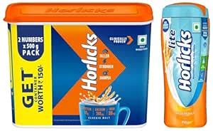 Buy Horlicks Malt Based Food Drink Plastic Container| 1 Kg & Lite 450G ...