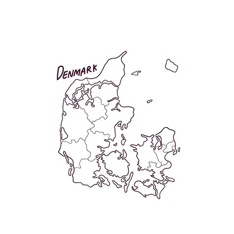 Premium Vector | Hand drawn doodle map of denmark vector illustration - map of denmark svg