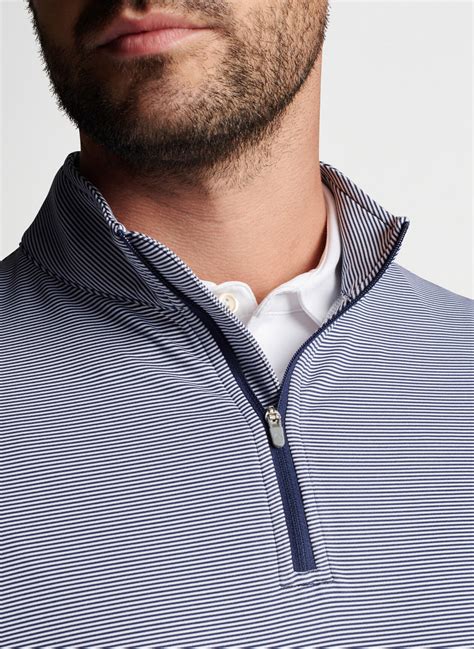 Peter Millar Perth Sugar Stripe Performance Quarter-Zip - Puritan Cape Cod