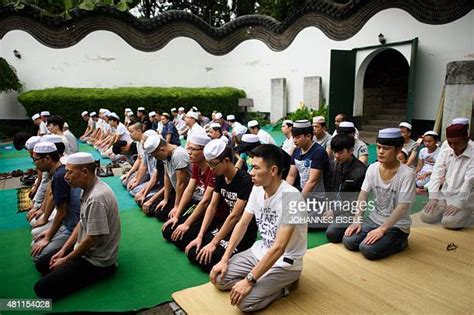 Chinese Islamic-style prayer hall of the Songjiang Mosque in Shanghai, China (established in 1368)
