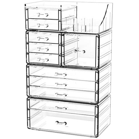 Amazon.com: Cq acrylic 4 Pack Clear Makeup Organizer for Counter,11 ...