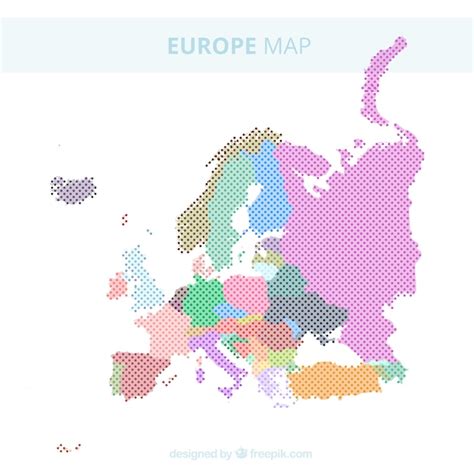 Free Vector | Europe map made of colored dots