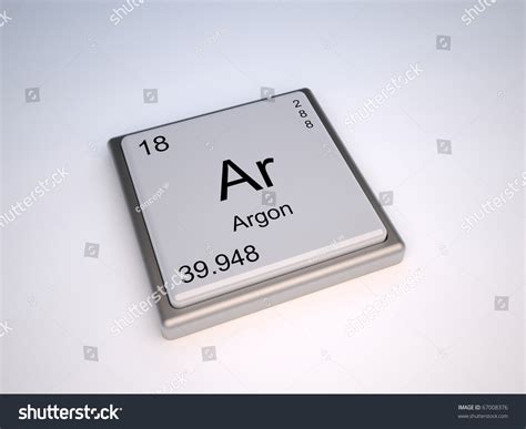 Argon Chemical Element Periodic Table Symbol: ภาพประกอบสต็อก 67008376