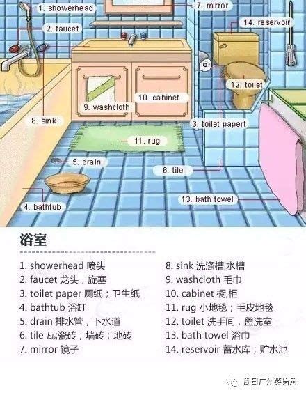 看图学单词（5）：浴室物品的名称