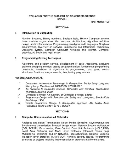 Computer Science Syllabus 的图像结果