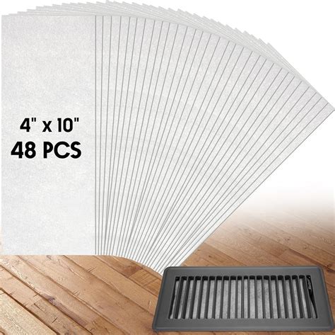 Berlune 48 Pieces Air Vent Filters 4 x 10 Inches Floor Vent Filter Vent ...