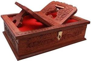 UWI CRAFTS Wooden Rehal Book Box Stand Decor Holy Box Storage Box Price ...