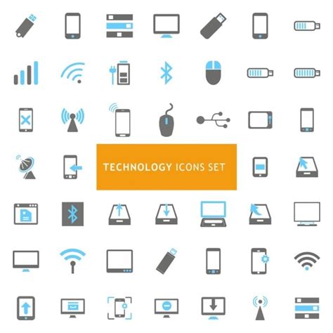 Icons set about technological elements | Free Vector