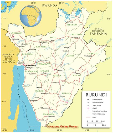 Administrative Map of Burundi - Nations Online Project
