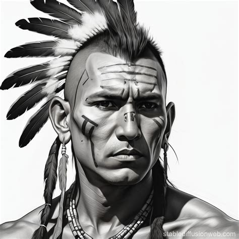 Native American Warrior with Mohawk | Stable Diffusion Online