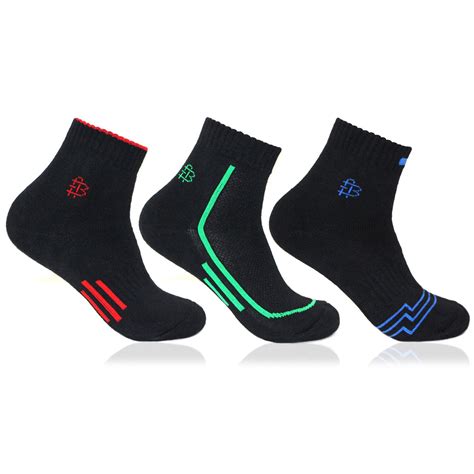 Buy Bonjour Men's Black Ankle Length Sports 3 Pair Socks(BRO7004ANK-PO3 ...