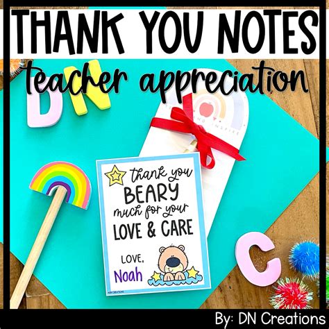 Thank You Notes For Teachers Pdf at James Jain blog