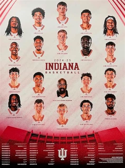 Amazon.com: Indiana University Hoosiers 2024-25 Men's Basketball ...