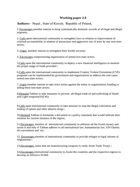 Image result for Working Paper Example