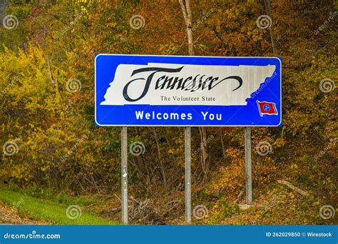 Metal "Welcome To Tennessee" Sign As Entering from North Carolina Stock ...