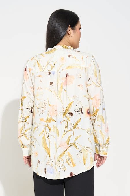 Cream Floral Print High-Low Top - Selling Fast at Pantaloons.com
