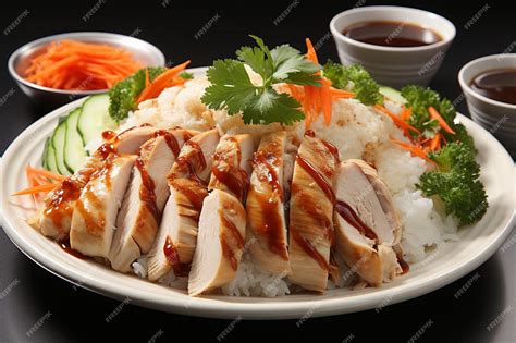 Premium Photo | Gourmet Singaporean Hainanese Chicken Rice Healthy ...