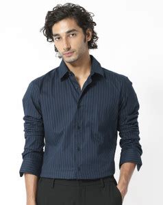 RARE RABBIT Men Striped Casual Black, Dark Blue Shirt - Buy RARE RABBIT ...