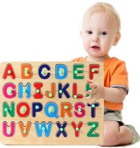SHALAFI Wooden Alphabet Educational Board Puzzle Baby brain tester ...