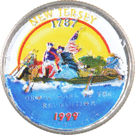 Custom - COLORIZED - 1999-D New Jersey State Quarter - High Collectible ...