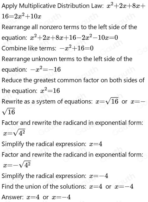 Solved: Cuales son las soluciones de la siguiente ecuación cuadrática ...