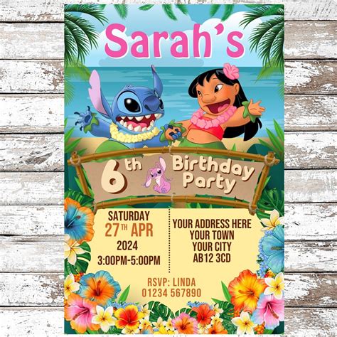 Lilo And Stitch Party Invitations STITCH BIRTHDAY PARTY INVITATIONS