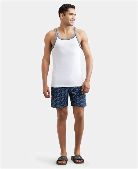 Buy Super Combed Cotton Rib Square Neck Gym Vest with Graphic Print ...