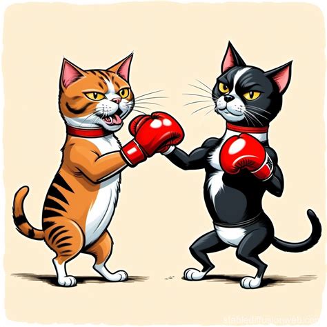 Boxing Match: Cat vs Dog | Stable Diffusion Online