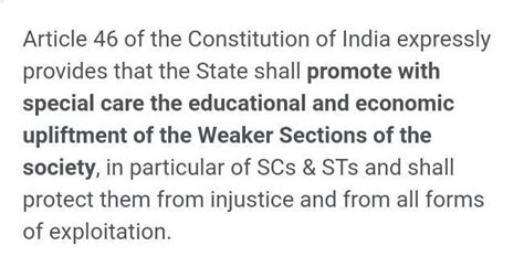 is a step to promote social justice for weaker sections. - Brainly.in