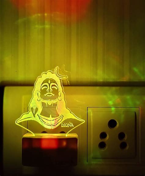 Buy DIONA Plastic Night Lamp Shiva Adiyogi Sadhguru 3D Illusion Home ...