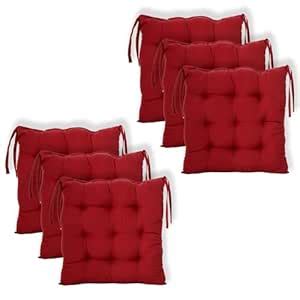 Kuber Industries Pack of 6 Cushion Pillow for Chair | Comfort Seat ...