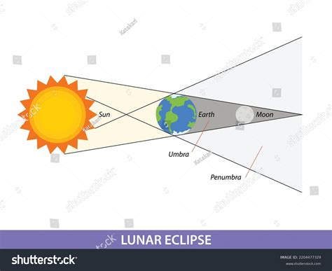 Diagram Showing Lunar Eclipse On Earth Stock Vector (Royalty Free ...