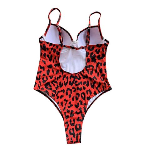 Push Up Swimsuit One Piece Swimwear Women 2021 Leopard Bathing Suits U ...