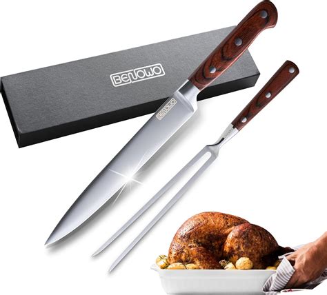 Amazon.com: Benowo Carving Knife Set 2-Piece, 8-inch Carving Knife and ...