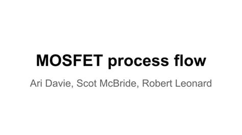MOS FET Process Flow 的图像结果