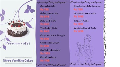 Menu at Shree Varnikha Cakes, Madurai