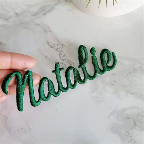 Custom Embroidered Name Iron on Patch Script Font Personalized Your ...
