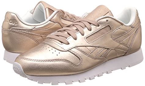 Buy Reebok Women's Cl Lthr Melted Metal Pearl Met-Peach/White Leather ...