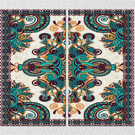 Blue Pattern Art, Set Of 2 – Myindianthings