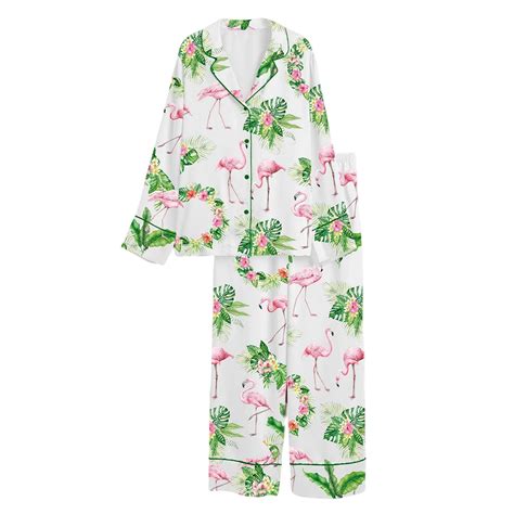 Womens Pink Flamingo Pajama Set - oomium.com