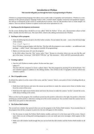 Image result for VPython Tutorial