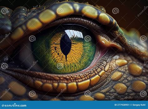 Eye of a Crocodile Close-up. Stock Illustration - Illustration of ...