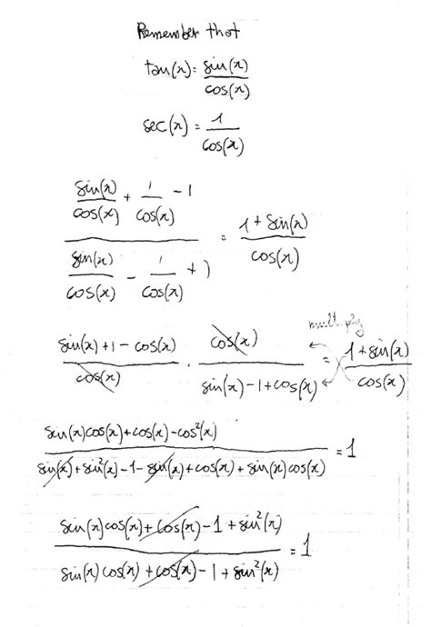 How do you prove that {(tanx + secx - 1)/(tanx - secx + 1)} = (1+sinx ...