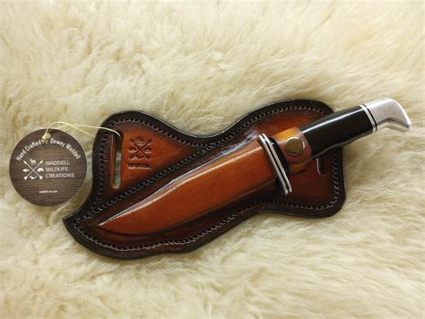 Horizontal Carry Buck Knife Sheath for 119 – Waddell Wildlife Creations ...