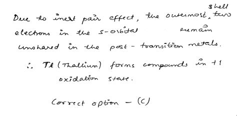 The stable compound in + 1 oxidation state are formed by:
