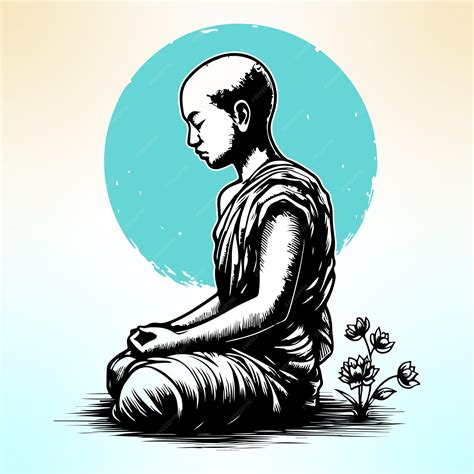 Premium Vector | Buddhist monk in meditation