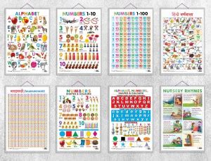 Alphabet, Numbers 1-10, Numbers 1-100, Hindi Varnamala, Baarahkhadee ...