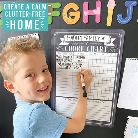 Rustic Chalkboard Family Chore Chart for Adults, Magnetic Chore Chart ...